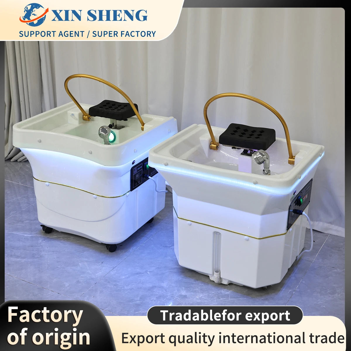 Movable Portable Head SPA Shampoo Basin, Hair Salon Water Basin, Head Hydrotherapy Fumigation Machine, SPA Furniture