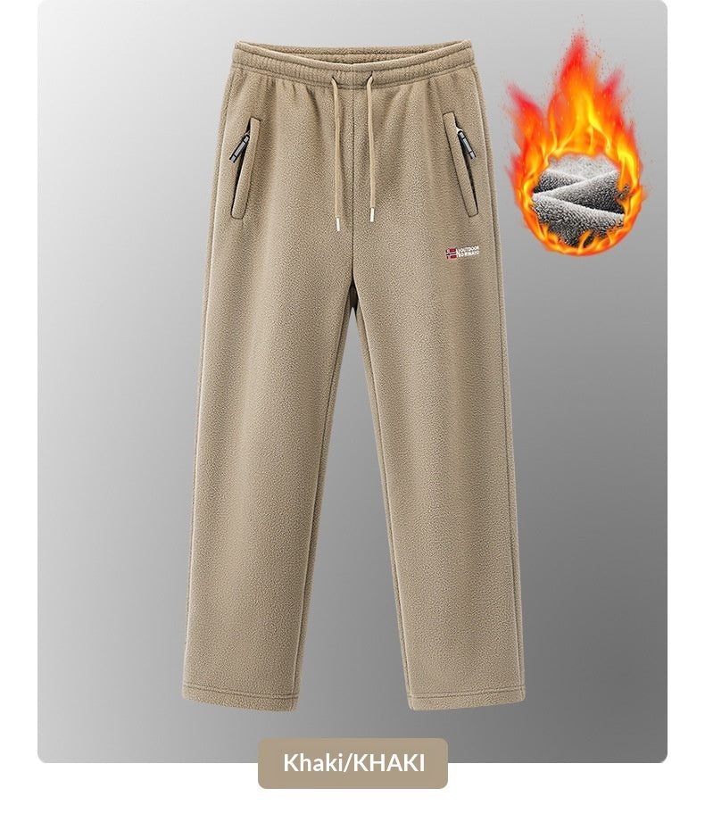 Herren Neue Herbst-Winter-Fleece-gefütterte Thermohose im norwegischen Stil in amerikanischen und europäischen Größen