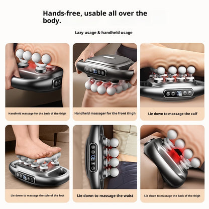 Muscle Relaxation Massager Multi-head Massage Gun Deep Tissue Body Fitness Muscle Electric Relax Massager For Back Shoulders Legs Foot 16 Heads