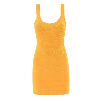 Women's Summer Solid-Color Stretchy Suspender Dress