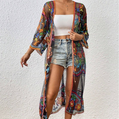 Women's Lace Hollow-out Crochet Cardigan Beach Resort Tunic