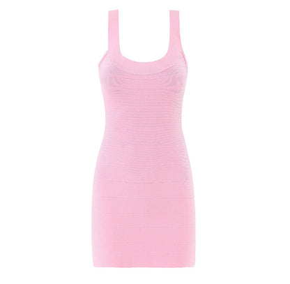 Women's Summer Solid-Color Stretchy Suspender Dress