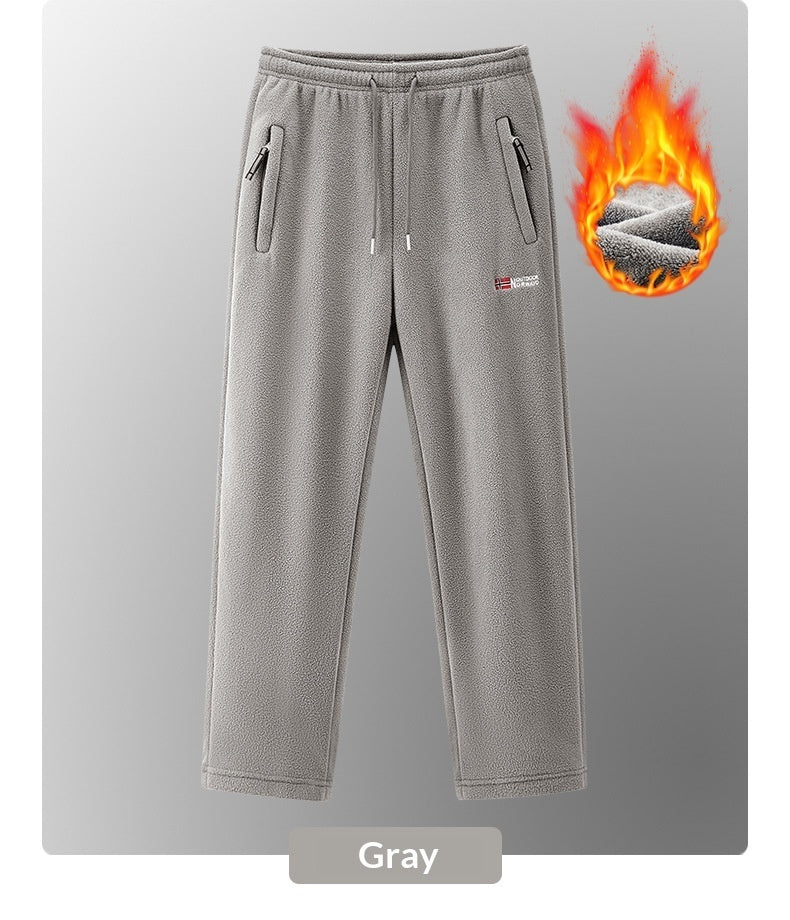 Herren Neue Herbst-Winter-Fleece-gefütterte Thermohose im norwegischen Stil in amerikanischen und europäischen Größen