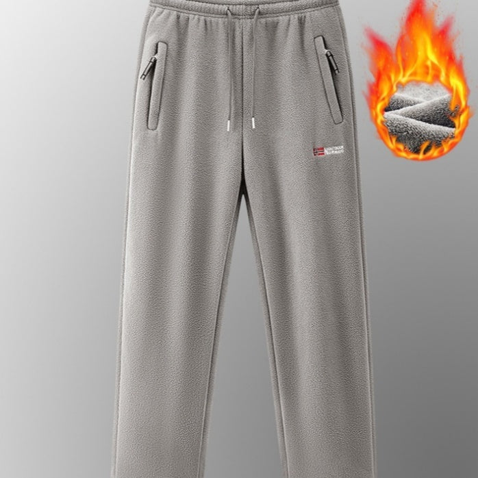Herren Neue Herbst-Winter-Fleece-gefütterte Thermohose im norwegischen Stil in amerikanischen und europäischen Größen