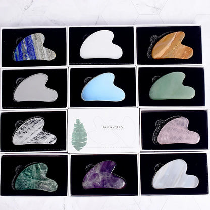 Wholesale Jade Guasha Tool Care Face Massager Natural Stone Crystal Massage Beauty Body Traditional SPA Healing Health Tools