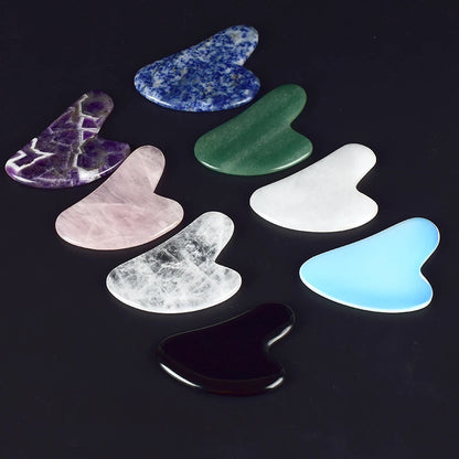 Wholesale Jade Guasha Tool Care Face Massager Natural Stone Crystal Massage Beauty Body Traditional SPA Healing Health Tools