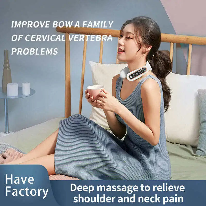 Eu Us in Stock Wireless Neck Massager Beauty Device Neck and Shoulder Massager Machines for Lifting Face