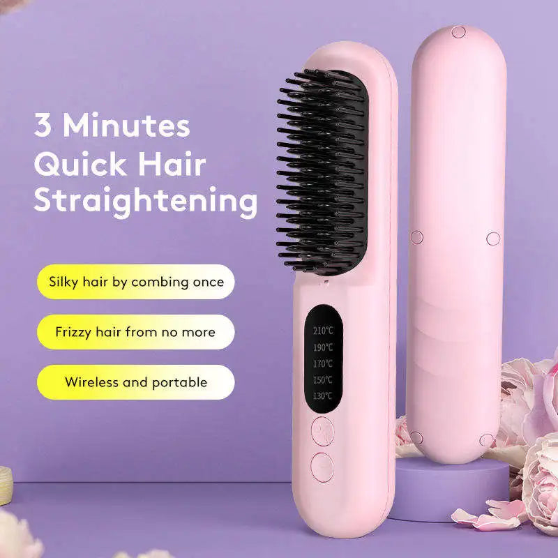 Us Warehouse Products Rechargeable Hot Comb Hair Straightener Hot Comb Electric Hair Straightener With Custom Logo - Temfuly