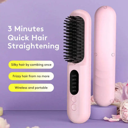Us Warehouse Products Rechargeable Hot Comb Hair Straightener Hot Comb Electric Hair Straightener With Custom Logo - Temfuly