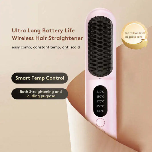 Us Warehouse Products Rechargeable Hot Comb Hair Straightener Hot Comb Electric Hair Straightener With Custom Logo - Temfuly