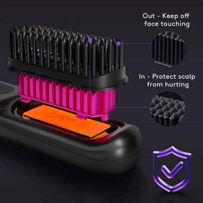 Us Warehouse Products Rechargeable Hot Comb Hair Straightener Hot Comb Electric Hair Straightener With Custom Logo - Temfuly