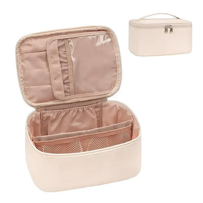 Large Capacity PU Waterproof Toiletry Storage Bag Women's Fashion Travel Portable Cosmetics Bag for Women Men - Temfuly