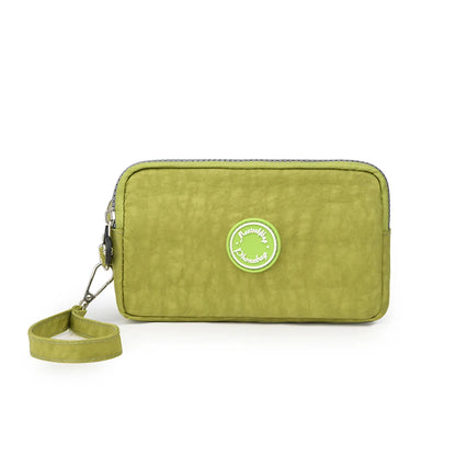 Fashion Solid Color Triple Zipper Large Capacity Ladies Clutch Wallet Travel Portable Popular Zipper Coin Purse Phone Wallet