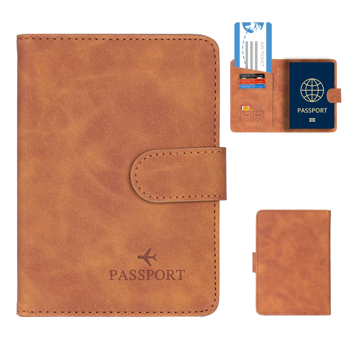 Passport Holder Cover Wallet RFID Blocking Leather Card Case Travel Accessories for Women Men