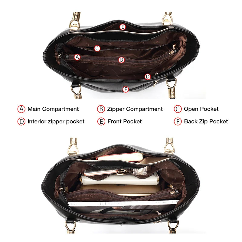 FOXER Elegant Women Shoulder Tote Bag Cowhide Fashion Luxury Design Female Handbag Purse Festival Gift for Wife,Mom