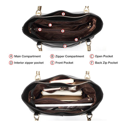 FOXER Elegant Women Shoulder Tote Bag Cowhide Fashion Luxury Design Female Handbag Purse Festival Gift for Wife,Mom