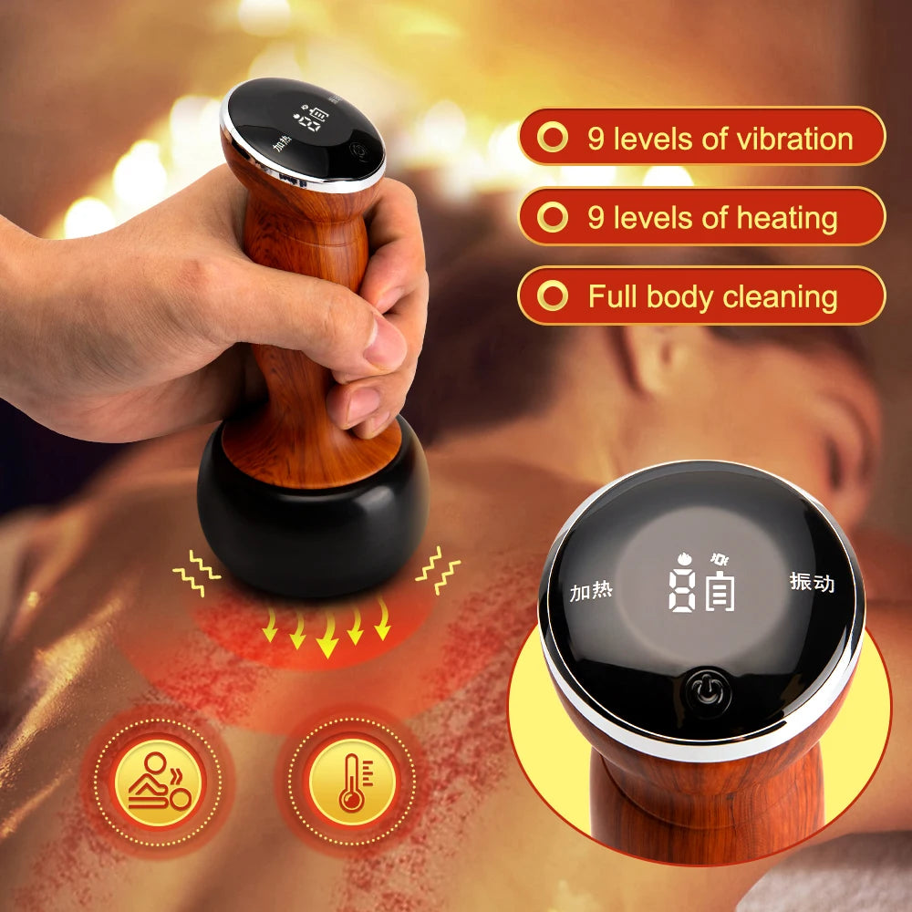 Electric Hot Stone Scraping Massaging Bianstone Guasha Massager Hot Compress Spa Scraping Back Relax Muscles Massage Skin Lift