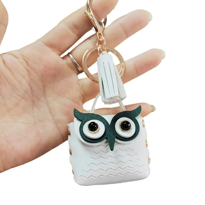MultiPurpose Mini Owl-shaped Coin Purse Bags Fashionable Backpack Decoration Keychain Earphone Bag for Women Girls Small Pouch