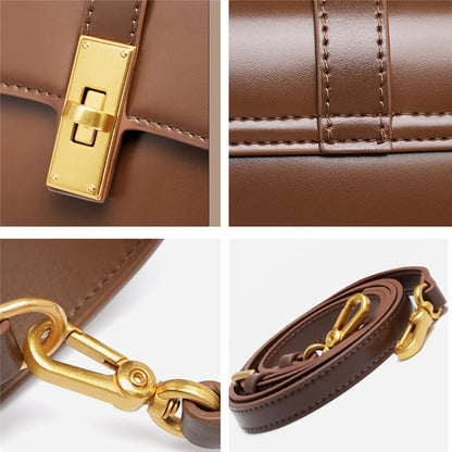 Toptrends Elegant Genuine Leather Underarm Shoulder Bags For Women 2025 Luxury Designer Crossbody Purses Saddle Ladies Handbags