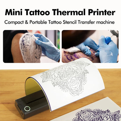 Mini Portable A4 Thermal Printer Multifunctional Tattoo Document Printer Bluetooth HD Printing Tattoo Machine A4 Paper Printer