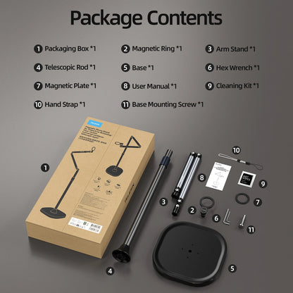 TELESIN Magnetic Mobile Phone Floor Stand Cantilever Live Broadcast Tablet Bracket Lifting Bracket Universal Mobile Phone Holder