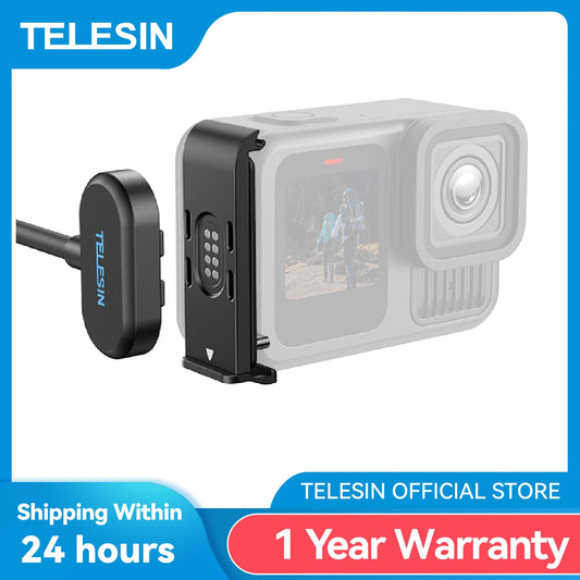 TELESIN Magnetic Waterproof Charging Side Cover Cable KIT For Gopro hero 9 10 11 12 13 Type-C Charging Cover Port Easy Removable