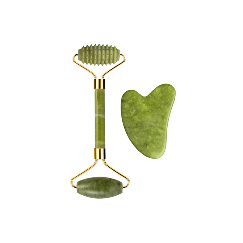 Natural Jade Roller Gua Sha Massage Set Guasha Board Comb Gouache Scraper Body Acupuncture Spa Facial Anti Aging Lifting Tools