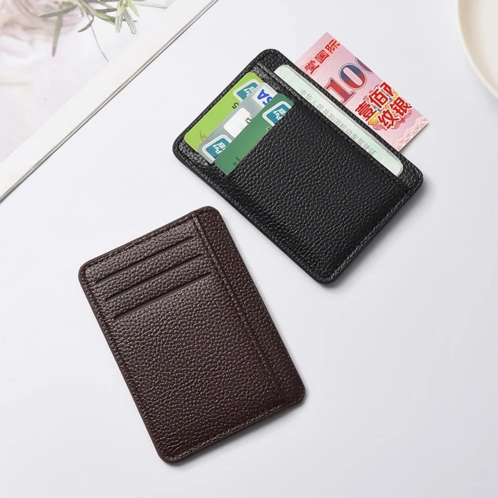 Men's Slim Minimalist Front Pocket Wallets RFID Blocking Credit Card Holder Portable Leather Wallets