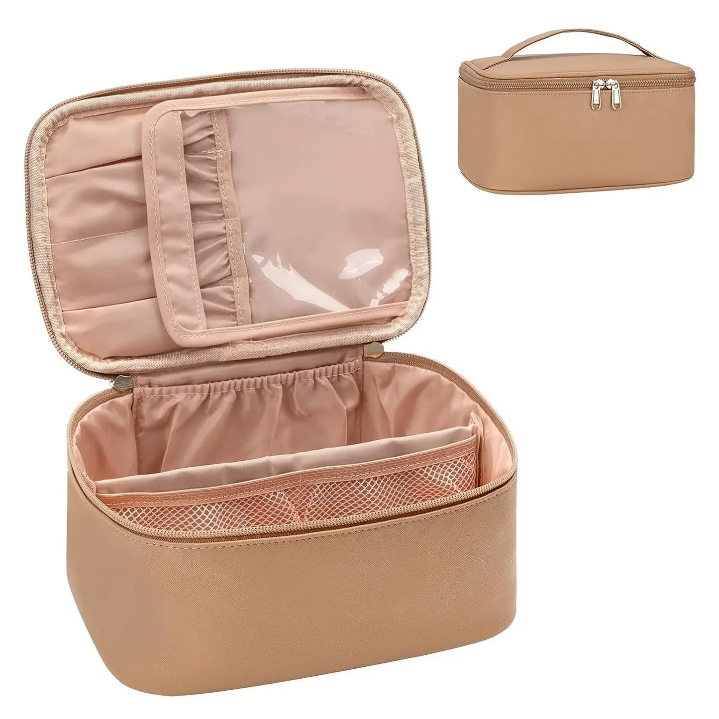 Large Capacity PU Waterproof Toiletry Storage Bag Women's Fashion Travel Portable Cosmetics Bag for Women Men - Temfuly