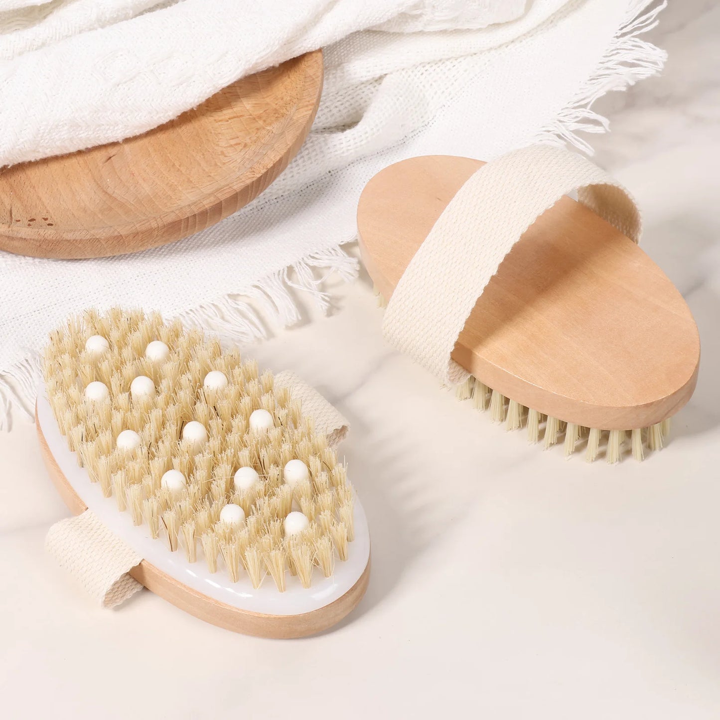 Dry Skin Body Massage Brush Natural Bristle Dead Skin Remover Exfoliating Soft SPA Woman Man Skin Cleaning Brush