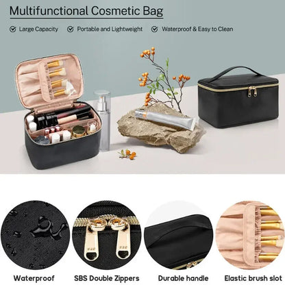 Large Capacity PU Waterproof Toiletry Storage Bag Women's Fashion Travel Portable Cosmetics Bag for Women Men - Temfuly