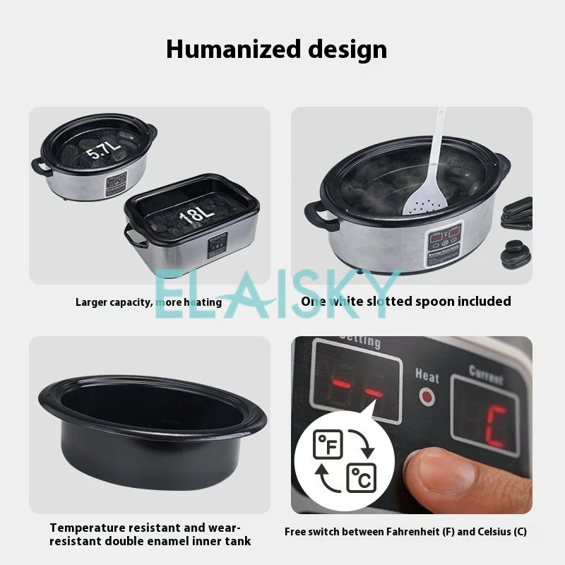 SPA Hot Stone Heating Pot Touch Screen Digital Constant Rock Heating Pot Temperature Control Large Capacity Energy Stone Heater