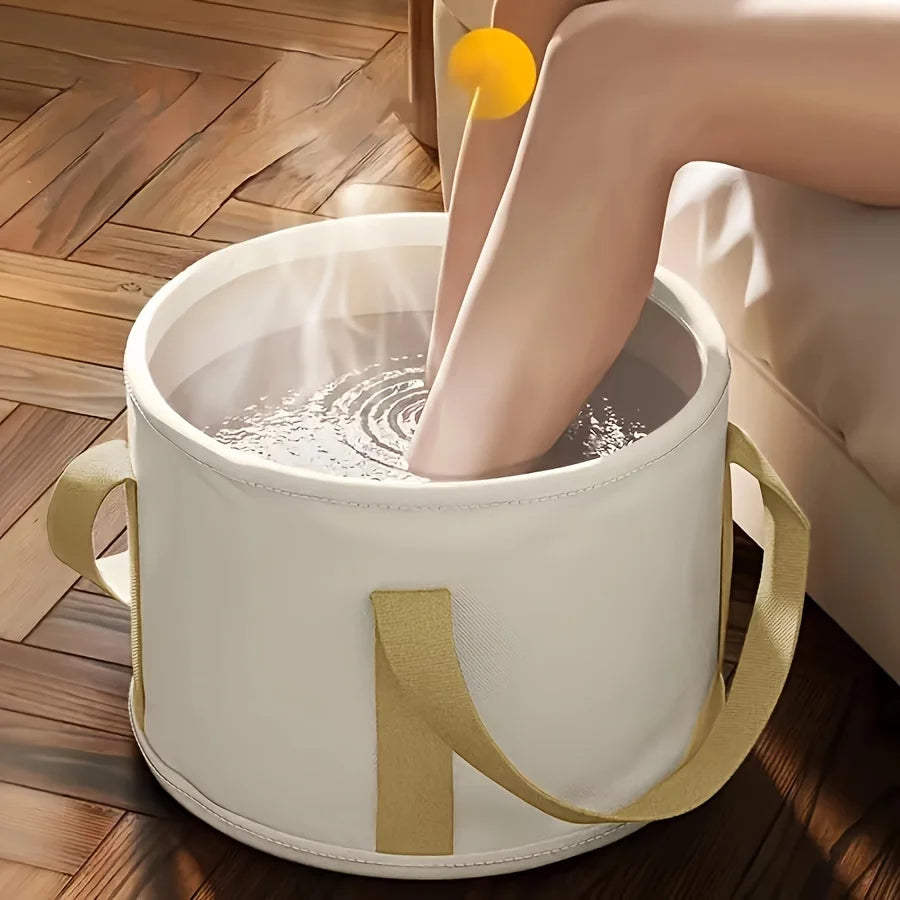 1pc Foldable Foot Soaking Tub - Insulated Basin for Travel/Home, Portable Spa Bucket with Handles | No Power, Odor-Free