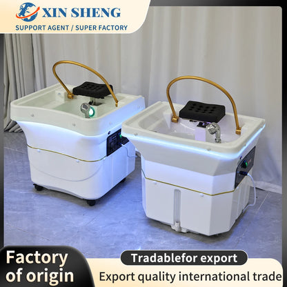 Movable Portable Head SPA Shampoo Basin, Hair Salon Water Basin, Head Hydrotherapy Fumigation Machine, SPA Furniture