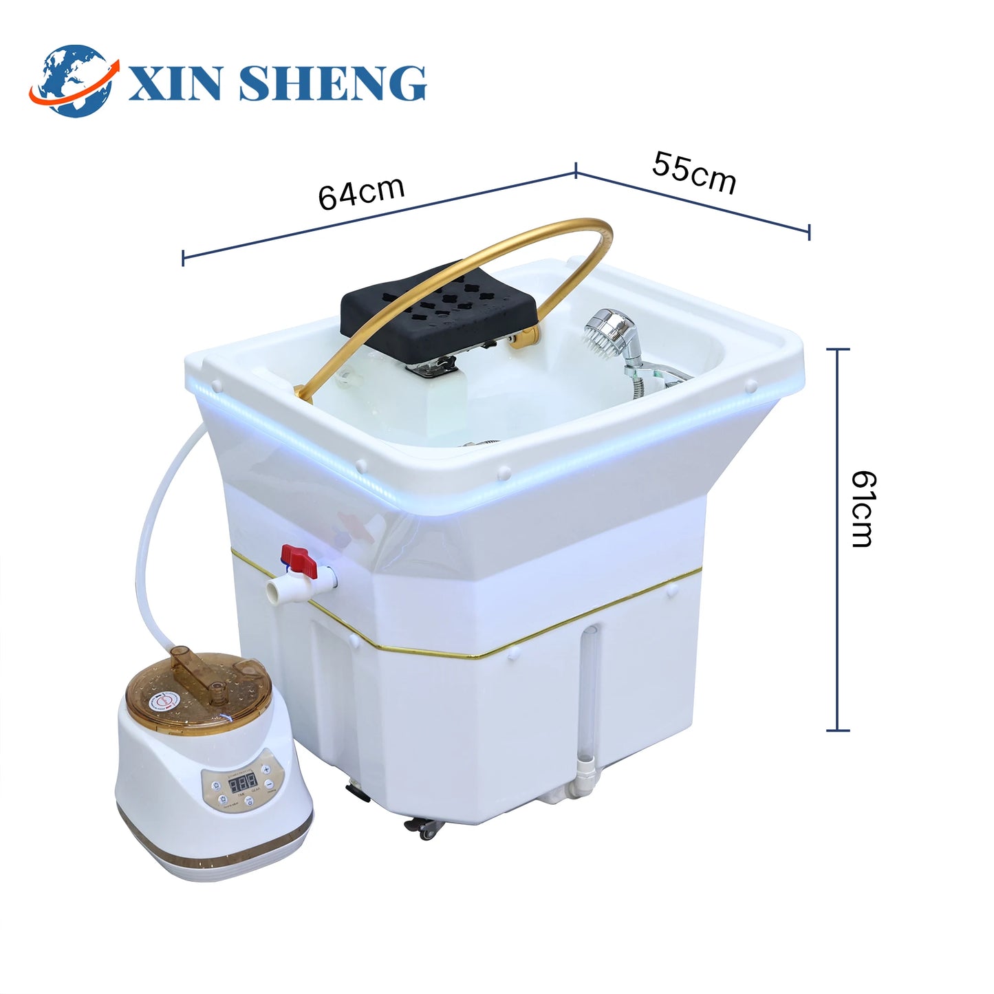 Movable Portable Head SPA Shampoo Basin, Hair Salon Water Basin, Head Hydrotherapy Fumigation Machine, SPA Furniture
