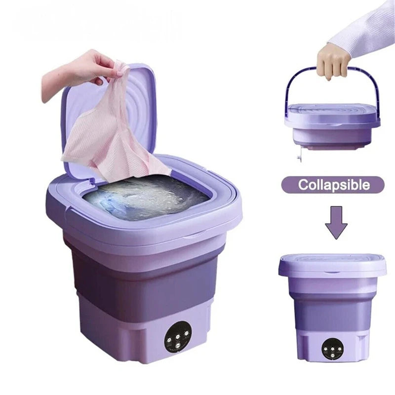 New Portable Small Foldable Washing Machine with Spin Dryer For Socks Underwear Panties Washer Household Mini Washing Machine
