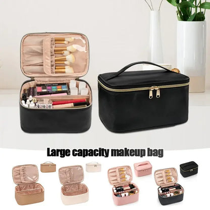 Large Capacity PU Waterproof Toiletry Storage Bag Women's Fashion Travel Portable Cosmetics Bag for Women Men - Temfuly