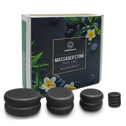 Massage Hot Stone Set,10 Piece Black Hot Stone Massage Set,Hot Massage Stone for Professional or Home Spa,For Body Massage