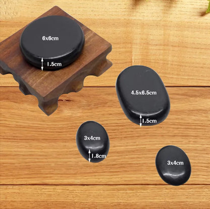 Tontin 20pcs/set  Stone Massage Set  Box Relieve Stress Back Pain Health Care Lava Basalt round massage tool Stones