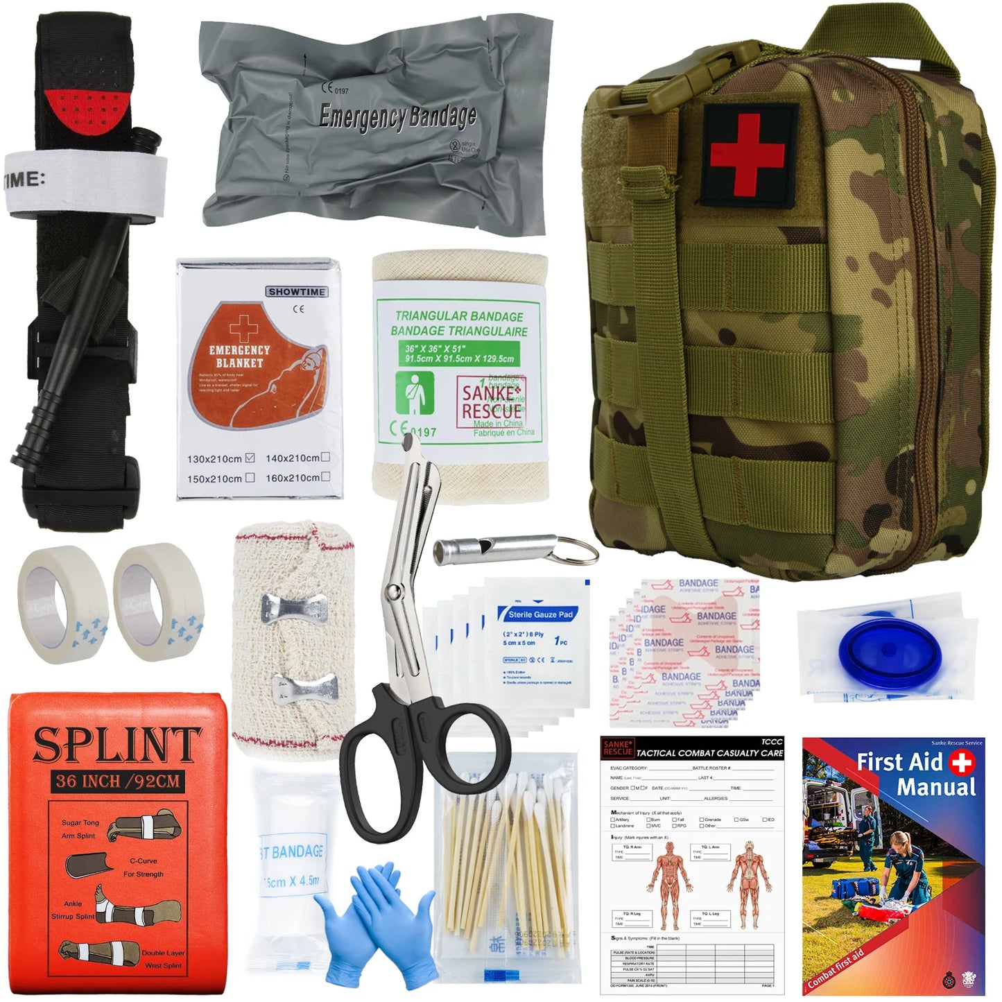 First Aid Kit Pouch Supplied full set Molle To Configure Survival kit Outdoor Emergency Kit Trauma Outdoor Gear IFAK EMT