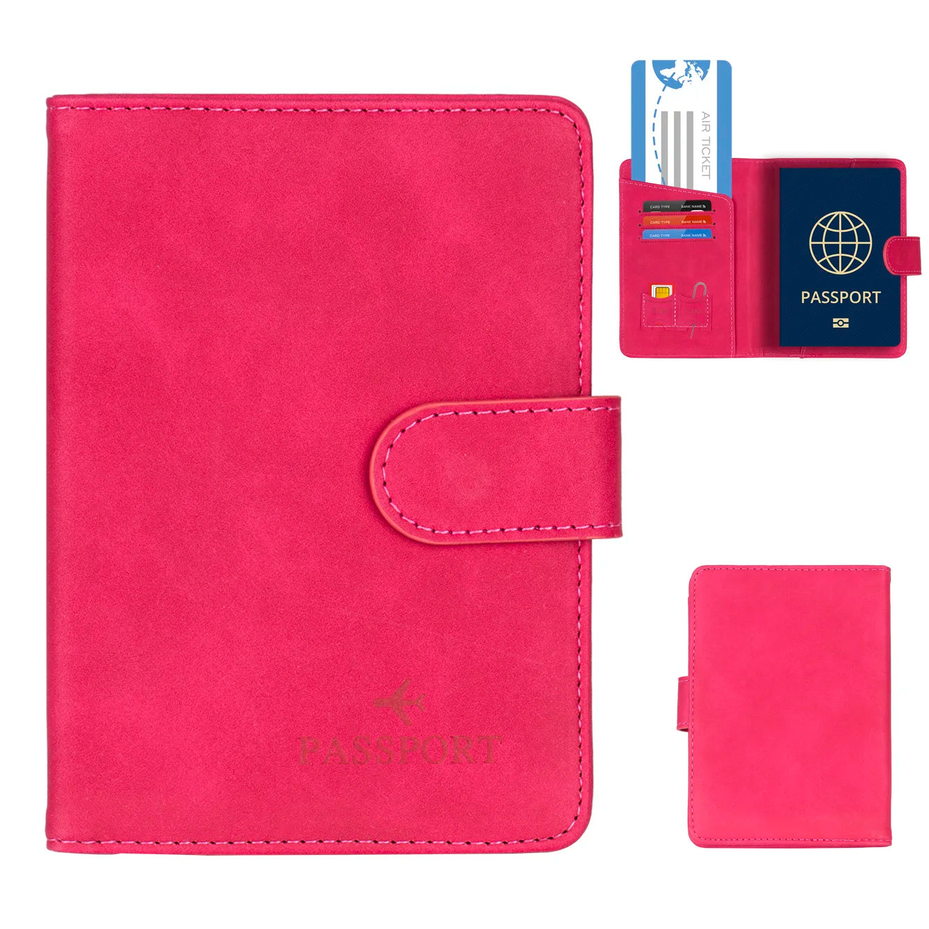Passport Holder Cover Wallet RFID Blocking Leather Card Case Travel Accessories for Women Men