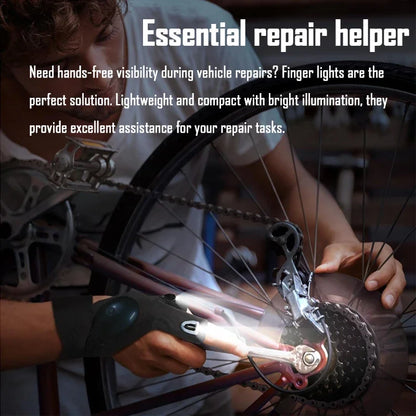 LED Half Finger Glove for Men Women Outdoor Waterproof Night Fishing Bait Cycling Running Flashlight Automotive Inspection Light