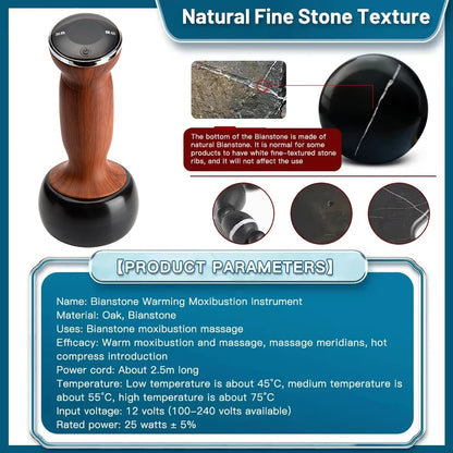 Electric Hot Stone Scraping Massaging Bianstone Guasha Massager Hot Compress Spa Scraping Back Relax Muscles Massage Skin Lift