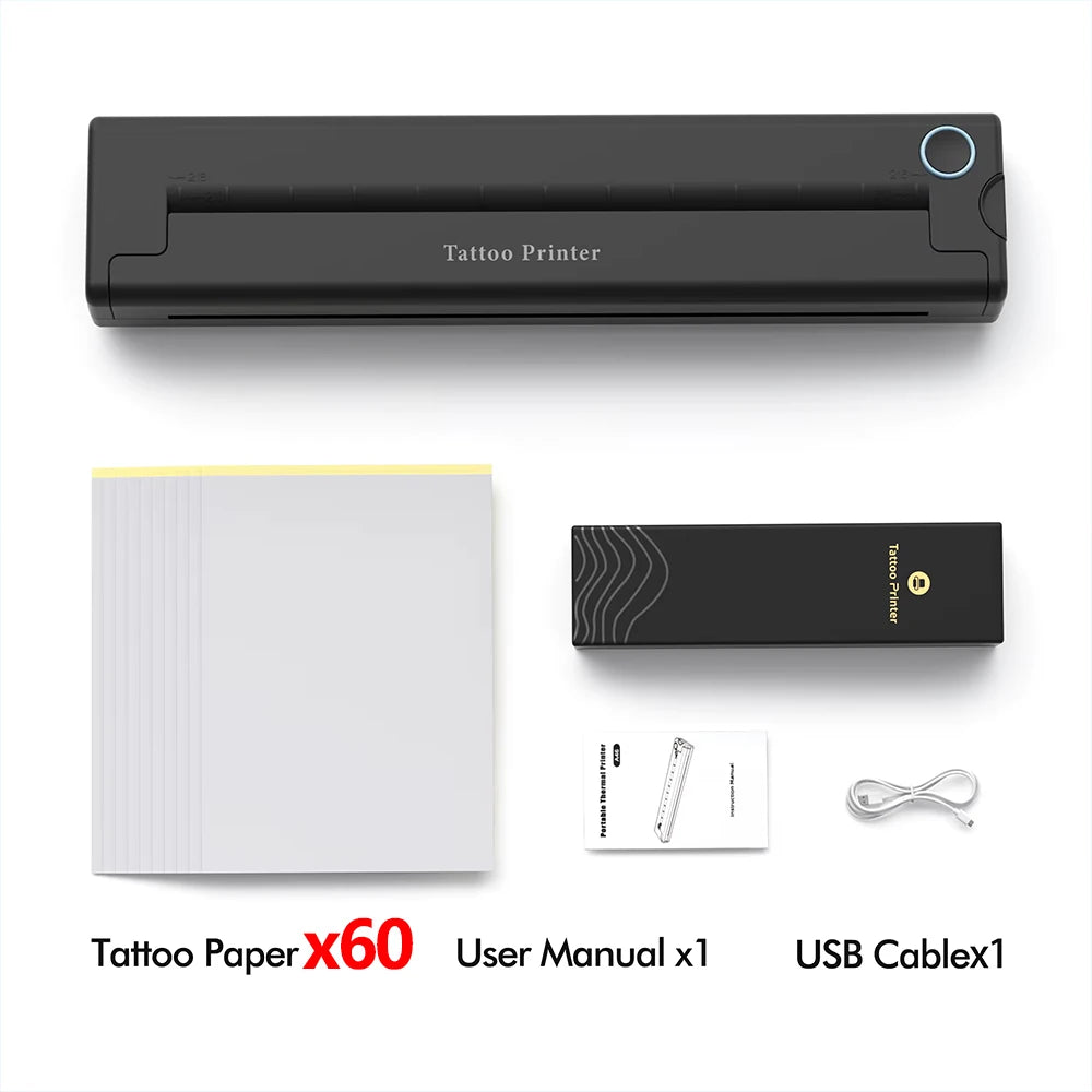 Mini Portable A4 Thermal Printer Multifunctional Tattoo Document Printer Bluetooth HD Printing Tattoo Machine A4 Paper Printer
