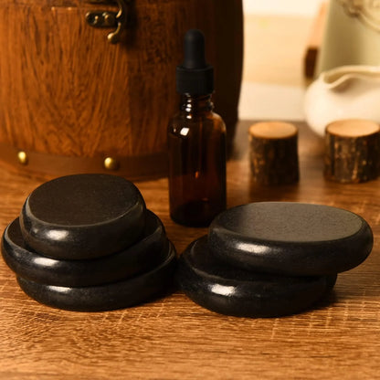 Hot Stones for Massage 4 Large and 2 Medium Basalt Stones Set Hot Rocks Massage Stones for Spa, Relaxing, Healing