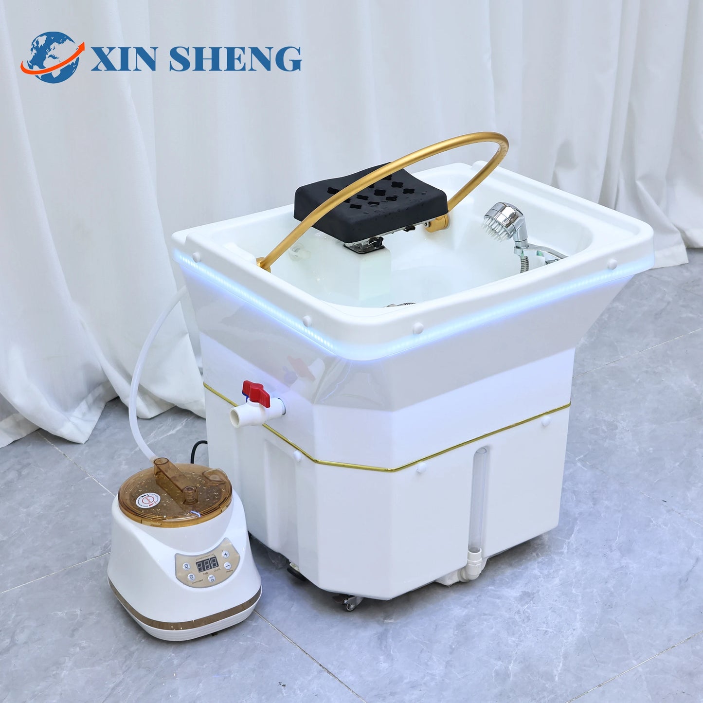 Movable Portable Head SPA Shampoo Basin, Hair Salon Water Basin, Head Hydrotherapy Fumigation Machine, SPA Furniture