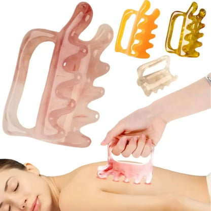 Resin double-push massager, SPA scraping body massage tool, suitable for spine, waist and shoulders, to relieve body fatigue.