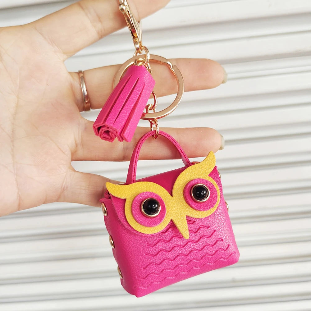MultiPurpose Mini Owl-shaped Coin Purse Bags Fashionable Backpack Decoration Keychain Earphone Bag for Women Girls Small Pouch