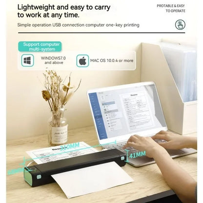 Upgrade M08F Portable Thermal Printer Bluetooth Phone Printer For Home Use A4 Mobile Print For Laptops Inkless Travel Wireless P