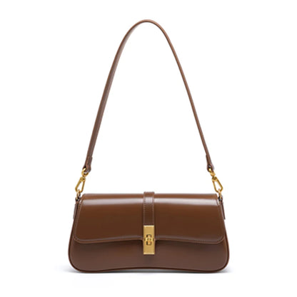 Toptrends Elegant Genuine Leather Underarm Shoulder Bags For Women 2025 Luxury Designer Crossbody Purses Saddle Ladies Handbags